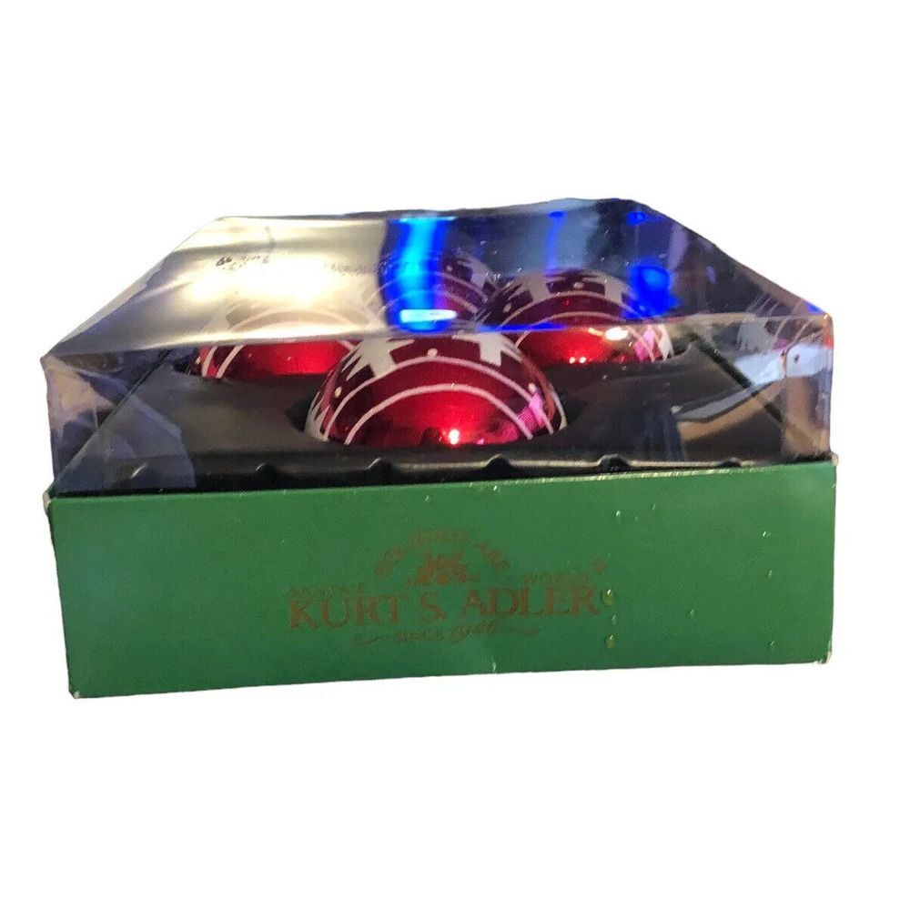 Kurt Adler Ornament Ball‎ Glass Christmas Tree Vintage Snowflake Vintage Sparkle - Picture 4 of 15
